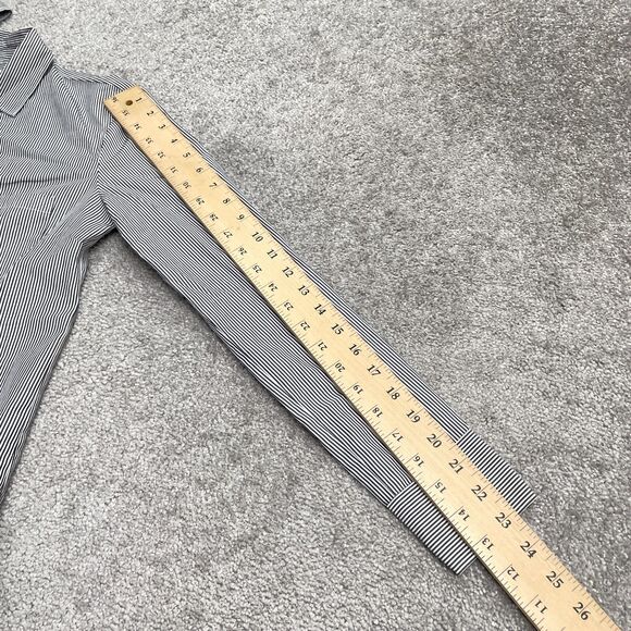 J.Crew Boy Fit Everyday Shirt Womens 4 Black White Striped Long Sleeve Cotton - Picture 10 of 11